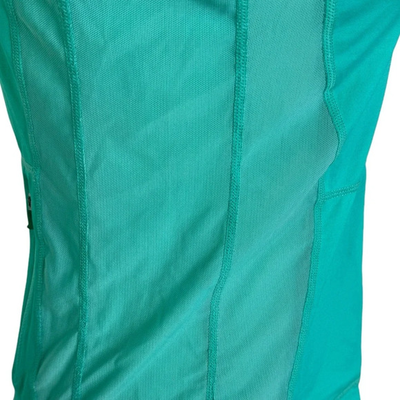 Lululemon Lightweight Mesh Sides Back Zip Pockets Athletic Vest Green Size 6 - Picture 5 of 9